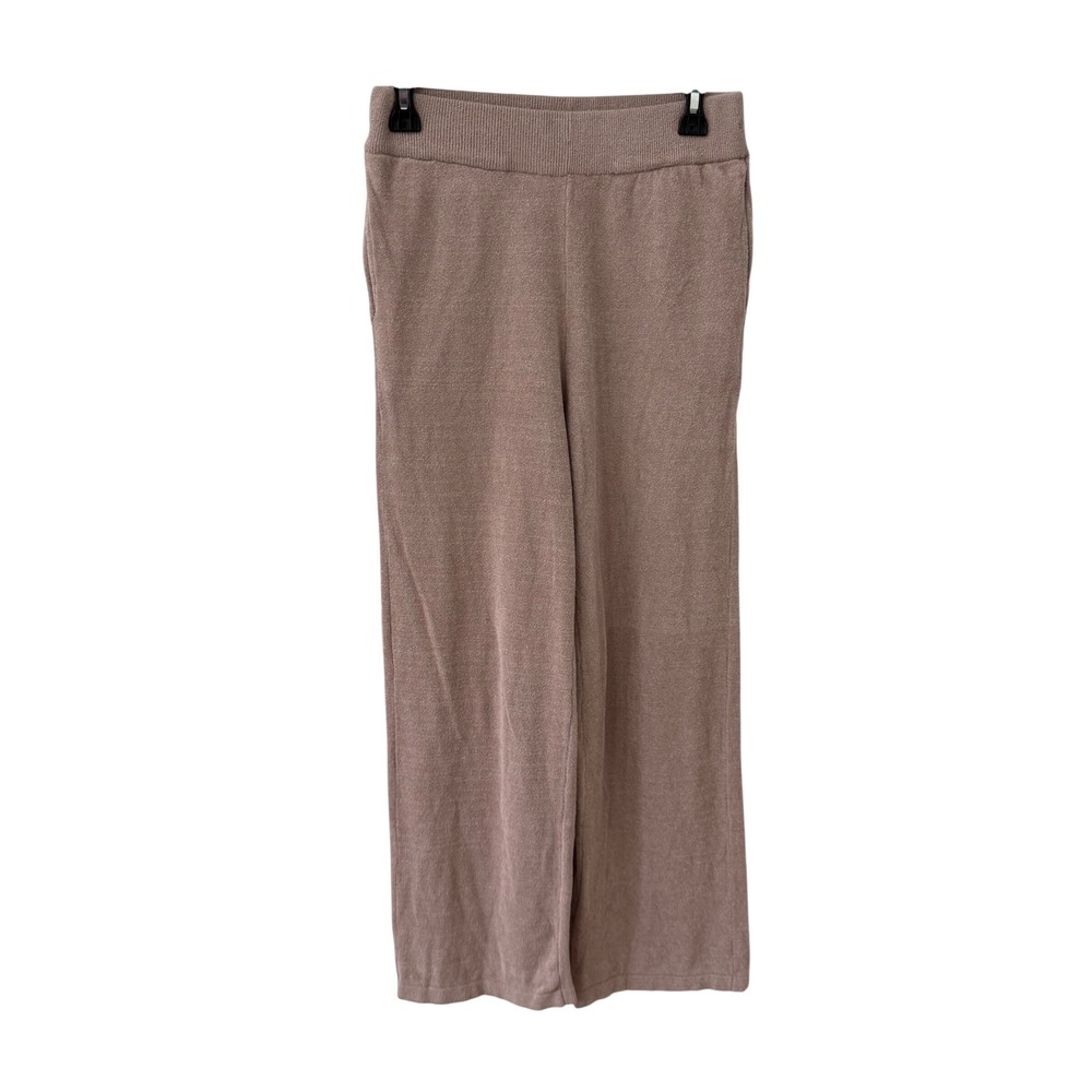 Vintage Havana Lounge Pants S Taupe Wide Leg Knit High Rise Pockets